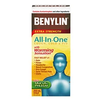 BENYLIN Extra Strength All-In-One Cough, Cold and Flu With Warming Sensation Syrup - 250ml