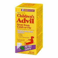 Advil Children's Fever From Colds or Flu Suspension - Dye-Free Grape - 100ml