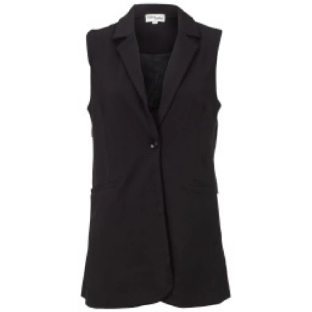 Fashion Essentials Sleeveless Vest Blazer - Black - S-XL