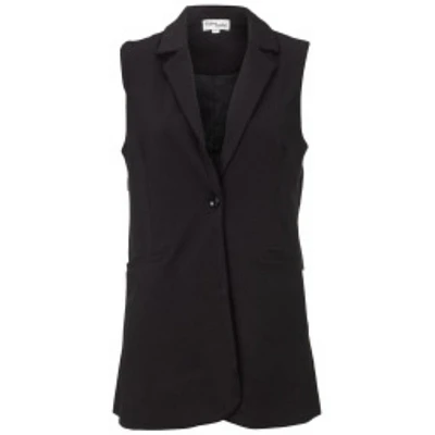 Fashion Essentials Sleeveless Vest Blazer - Black - S-XL