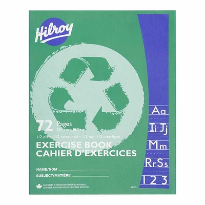 Hilroy Exercise Book 1/2 Plain - 72 pages - Assorted