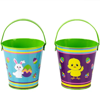 Easter Pail Tin Bucket - Assorted