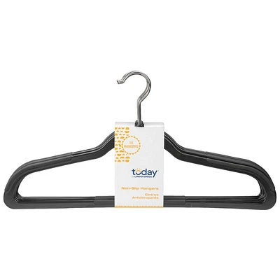 Today by London Drugs Non-Slip Hangers - Black - 10pk