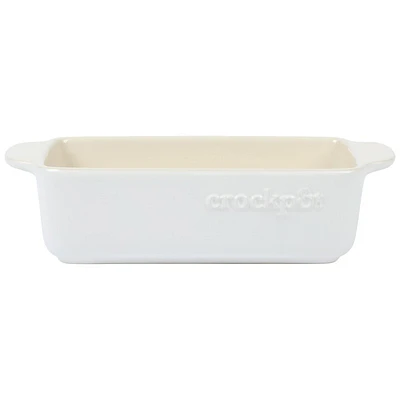 Crockpot Artisan 1.25 Quart Rectangular Stoneware Loaf Pan - White