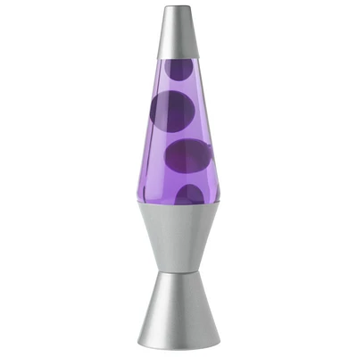 Lava Lamp - 14.5in - Black/Purple/Silver