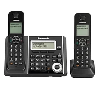 Panasonic DECT 6.0 2-Handset Dual Keypad with Cordless Answering System - Black - KXTGF342B