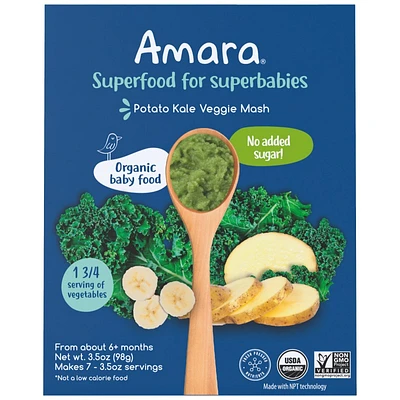 Amara Organic Baby Food - Potato Kale Veggie Mash - 3's