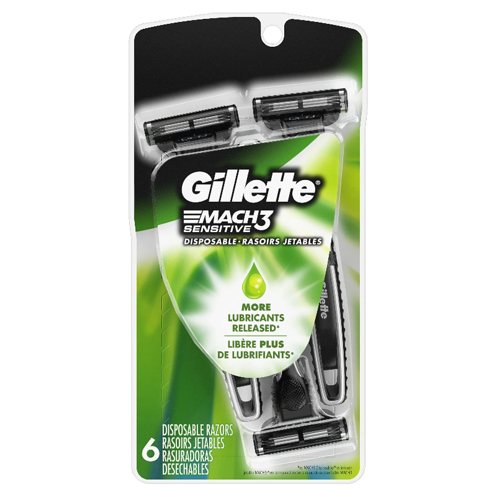 Gillette Mach3 Sensitive Skin Disposable Razor - 6s