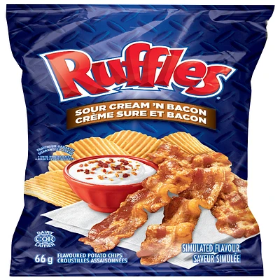 Ruffles Potato Chips - Sour Cream 'N Bacon - 66g