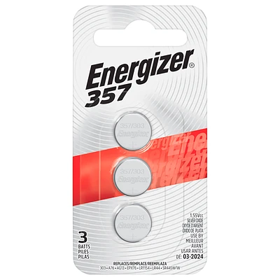 Energizer Watch/Electronic Batteries - 357BPZ - 3 Pack
