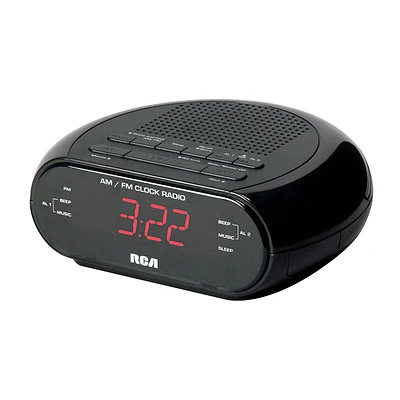 RCA AM/FM Dual Clock Radio - Black - RC205