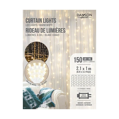 Danson Decor LED Light Curtain - Warm White - 2.1 x 1m - 150 Lights