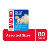 BAND-AID Tru-Stay Sheer Strips Comfort-Flex Bandages - Assorted - 80's