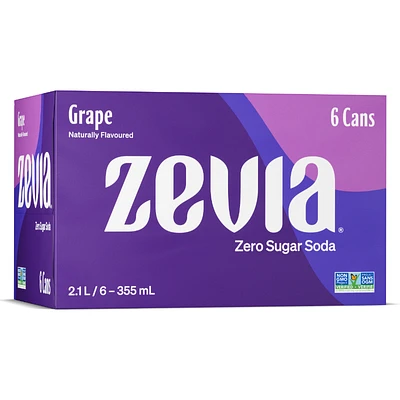 Zevia Soda - Grape - 6 x 355ml
