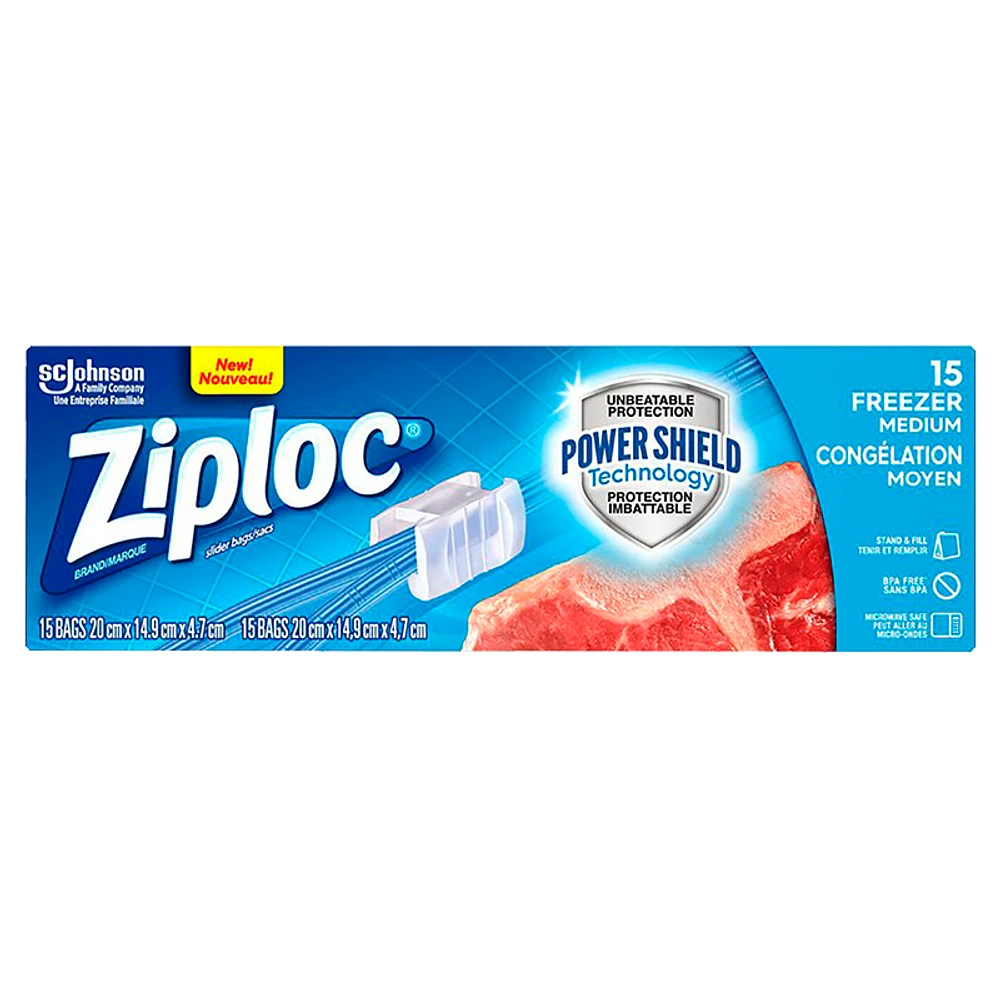 Ziploc Slideloc Freezer Bag - Medium - 15s