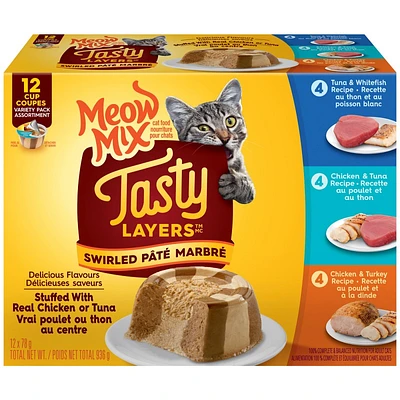 Meow Mix Tasty Layers Variety Pack - 12 x 78g