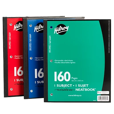 Hilroy 3 Hole Neatbook - 160 pages - Assorted Colours