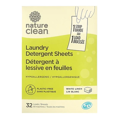 Nature Clean Laundry Detergent Sheets - White Linen - 32's