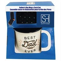 Dad Mug & Sock Father's Day Gift Set - Blue/White