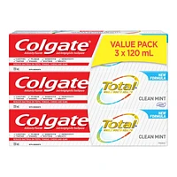 Colgate Total Toothpaste - Clean Mint - 3 x 120ml