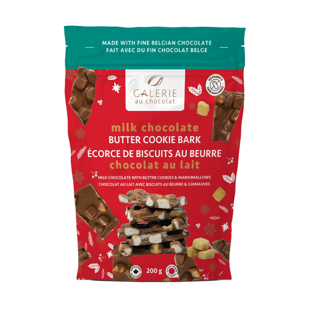 Galerie au Chocolat Milk Chocolate Butter Cookie Bark - 200g