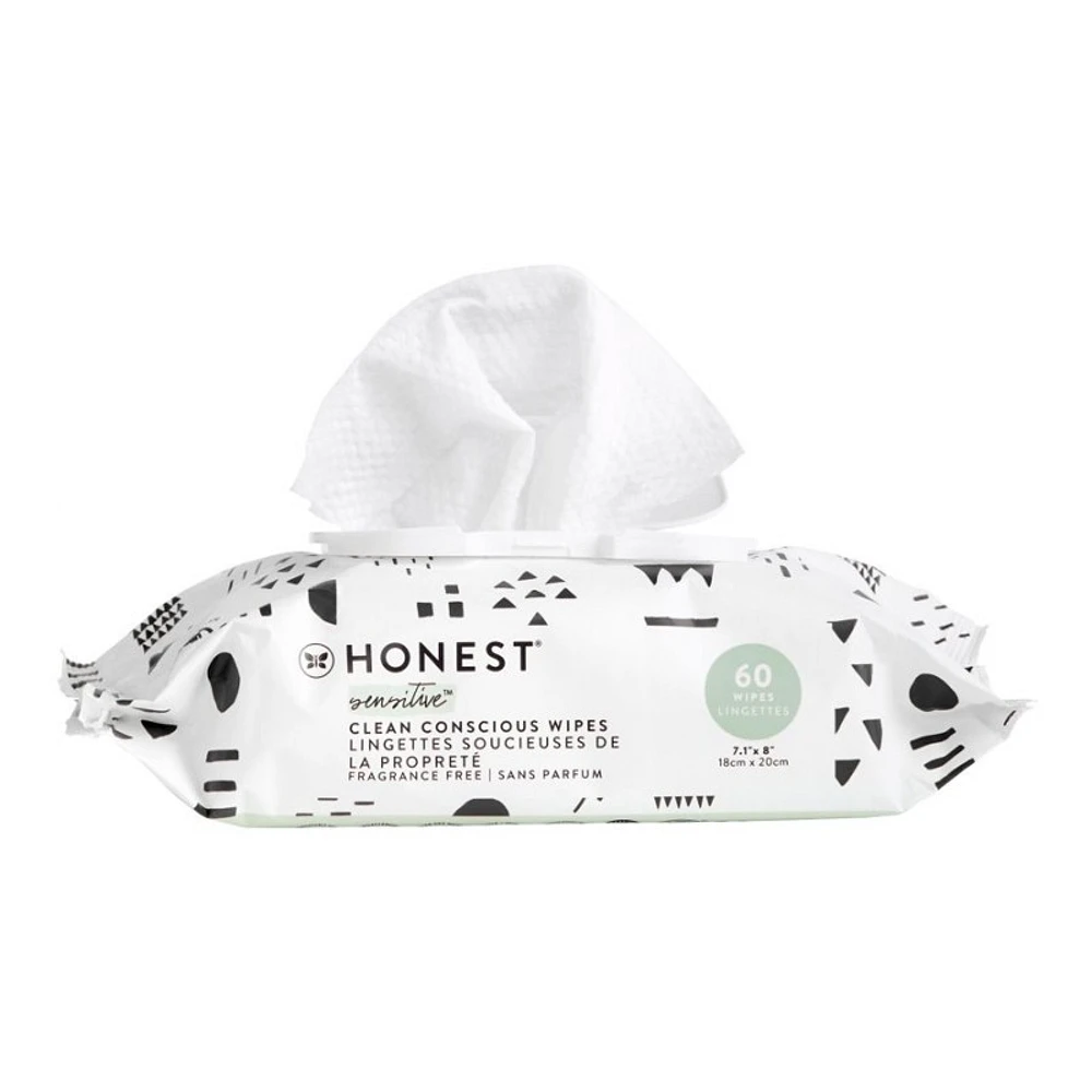 Honest Sensitive Baby Cleaning Wipes - Pattern Play - 60's