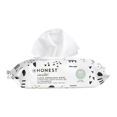 Honest Sensitive Baby Cleaning Wipes - Pattern Play - 60's
