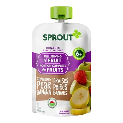 Sprout Organic Baby Food Puree - Strawberry Pear Banana - 128ml