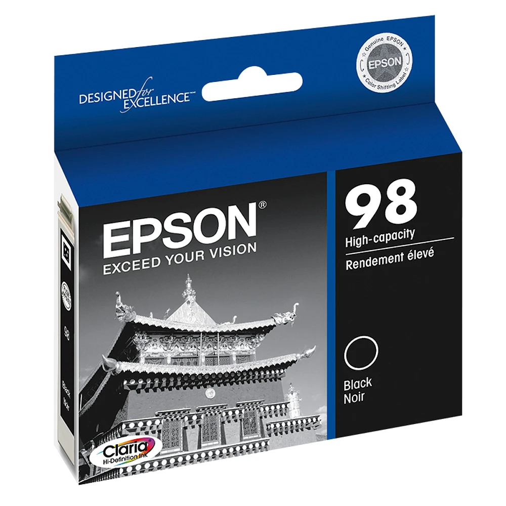 Epson 98 Claria Hi-Definition Ink 98 High-Capacity Ink Cartridge - Black - T098120-S