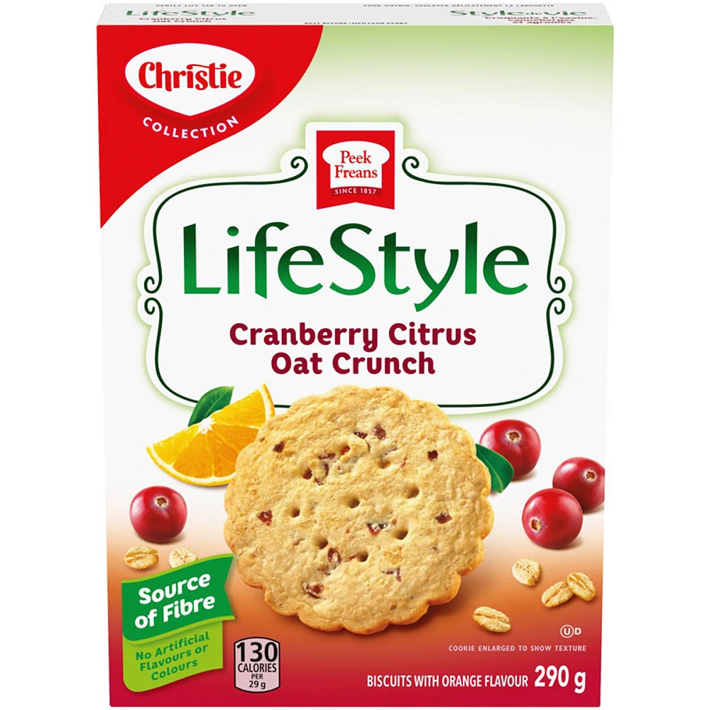 Peek Freans Lifestyle Selection Cookies - Cranberry Citrus Oat Crunch - 290g