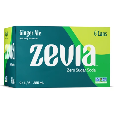 Zevia Soda - Ginger Ale - 6 x 355ml