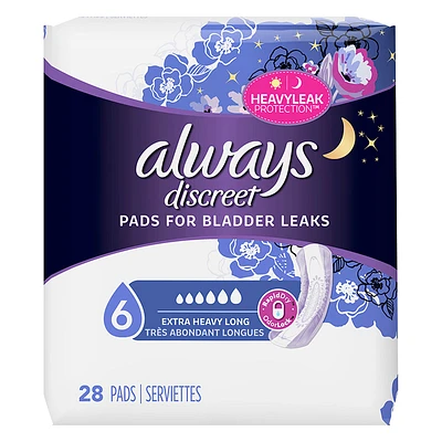 Always Discreet Pads for Bladder Leaks - Ultimate Overnight - 28s