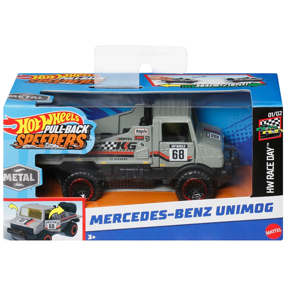 Hot Wheels Pull-Back Speeders Toy Car - Mercedes-Benz Unimog