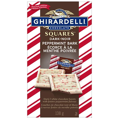 Ghirardelli Peppermint Bark Dark Chocolate Squares Bag - 138g