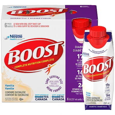 BOOST Diabetic Nutritional Supplement - Vanilla - 6x237ml