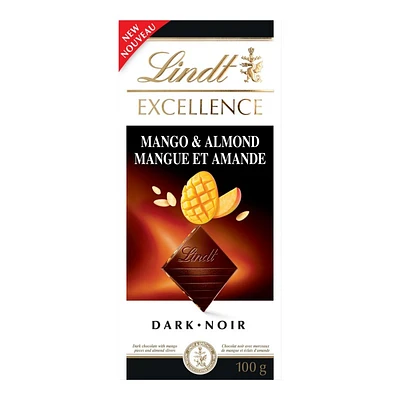 Lindt EXCELLENCE Dark Chocolate Bar - Mango and Almond - 100g