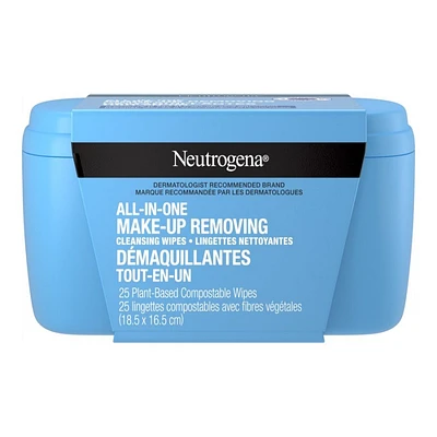 Neutrogena All-in-One Make-up Removing Wipes - 25's W/Case