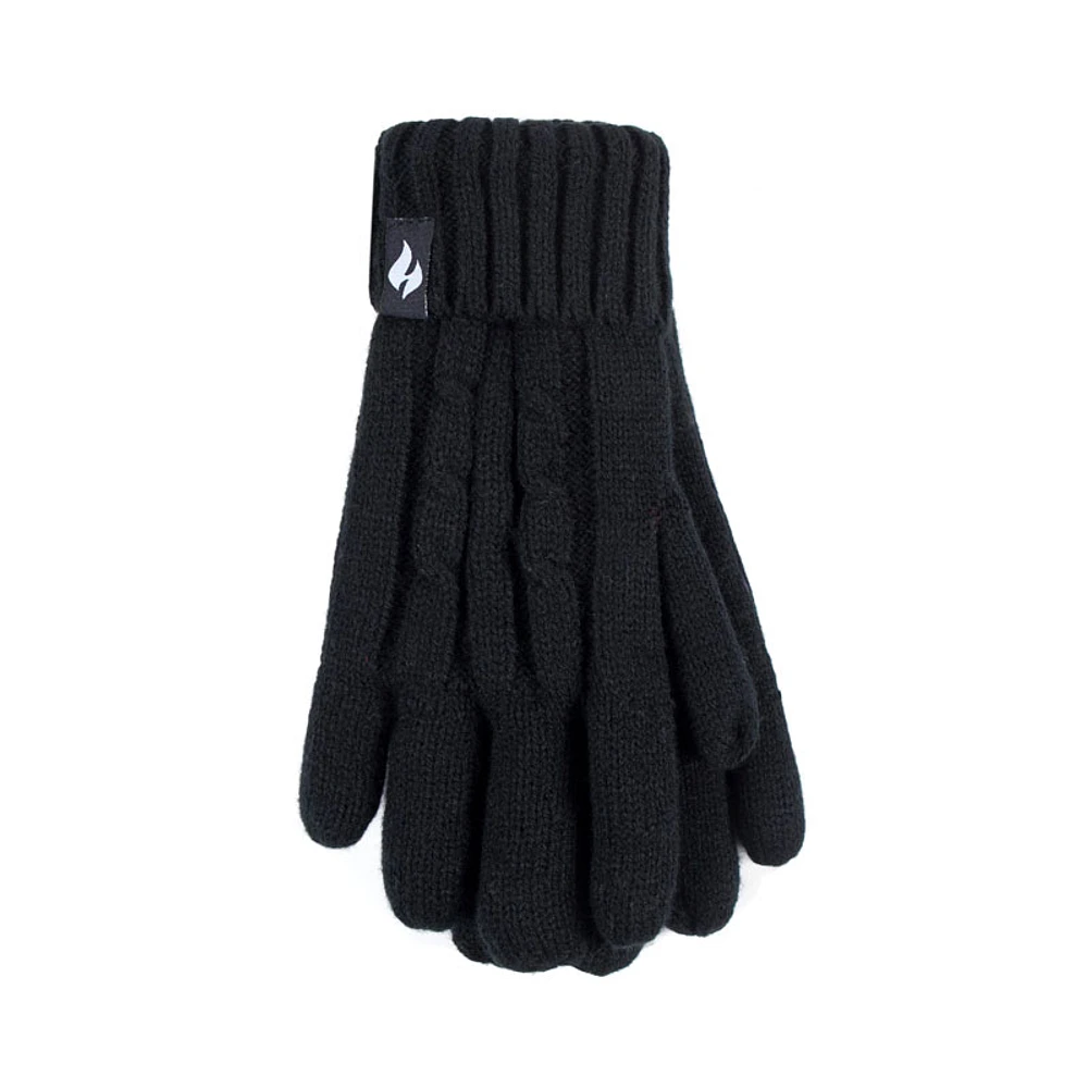 Heat Holders Ladies Knit Gloves - Black - Large