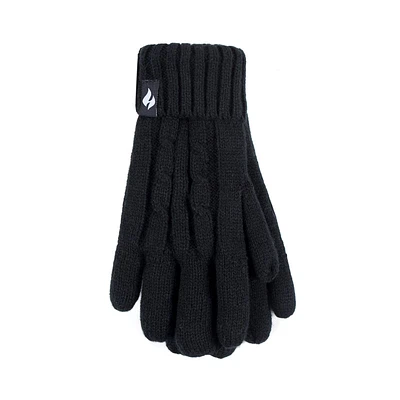 Heat Holders Ladies Knit Gloves - Black - Large