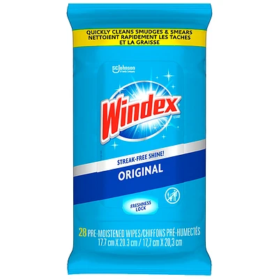 Windex Original Glass Wipes - 28s