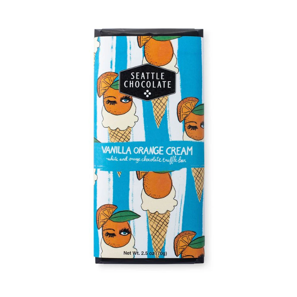 Seattle Chocolate Truffle Bar - Vanilla Orange Cream - 70g