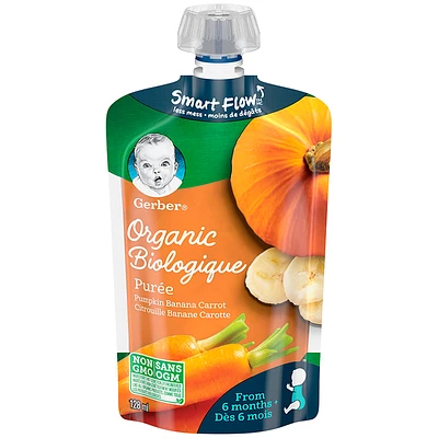 Gerber Organic Puree - Pumpkin/Banana/Carrot - 128ml