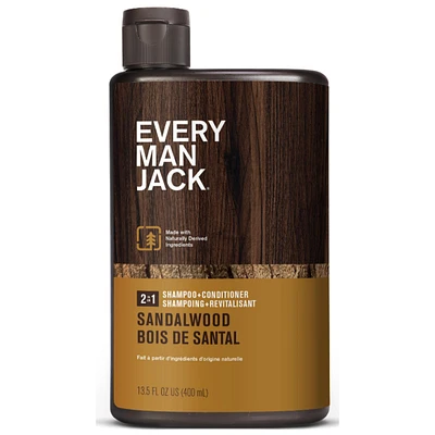 Every Man Jack 2 in 1 Shampoo + Conditioner - Sandalwood - 400ml