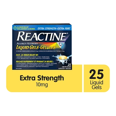Reactine Allergy Extra Strength Cetirizine Hydrochloride Liquid Gel Capsules - 10mg