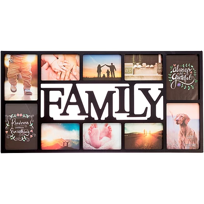 Kiera Grace Family 10 Opening Collage Frame - Black - 14.5x28.5 Inch - PH41668-1