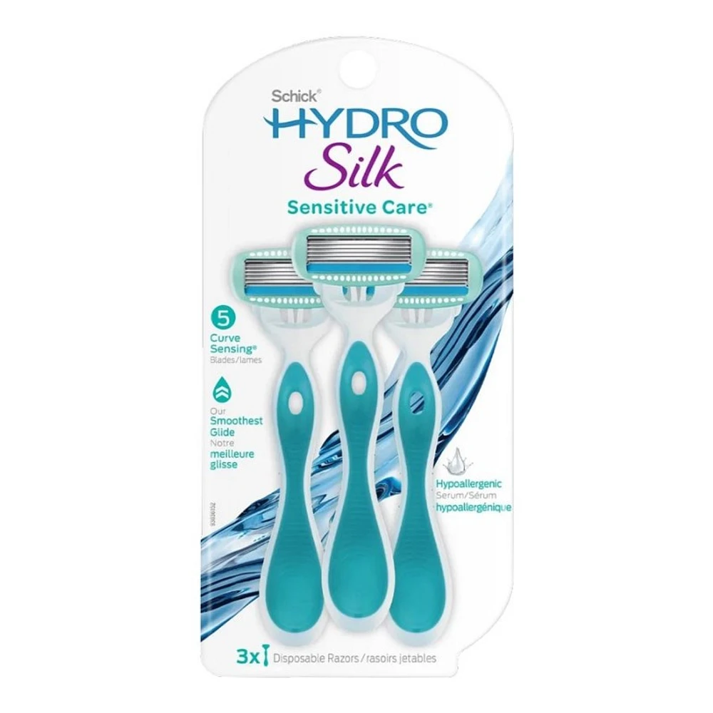 Schick Hydro Silk Sensitive Care Disposable Razor - 5 blades - 3's