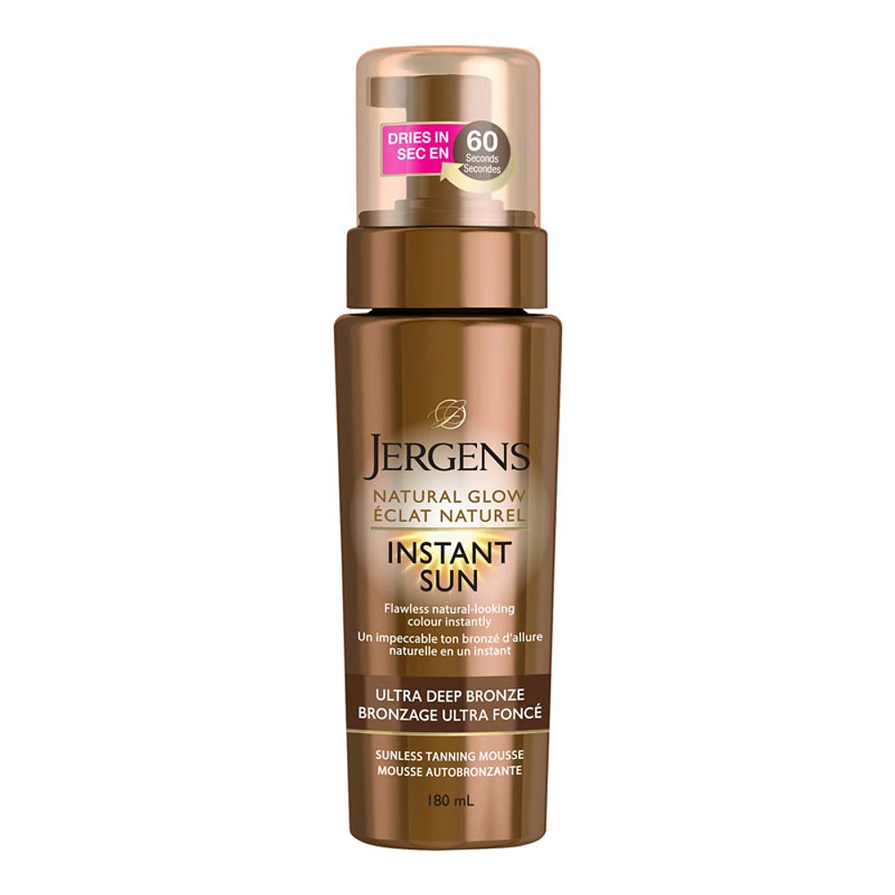 Jergens Natural Glow Instant Sun Sunless Tanning Mousse - Ultra Deep Bronze - 180ml