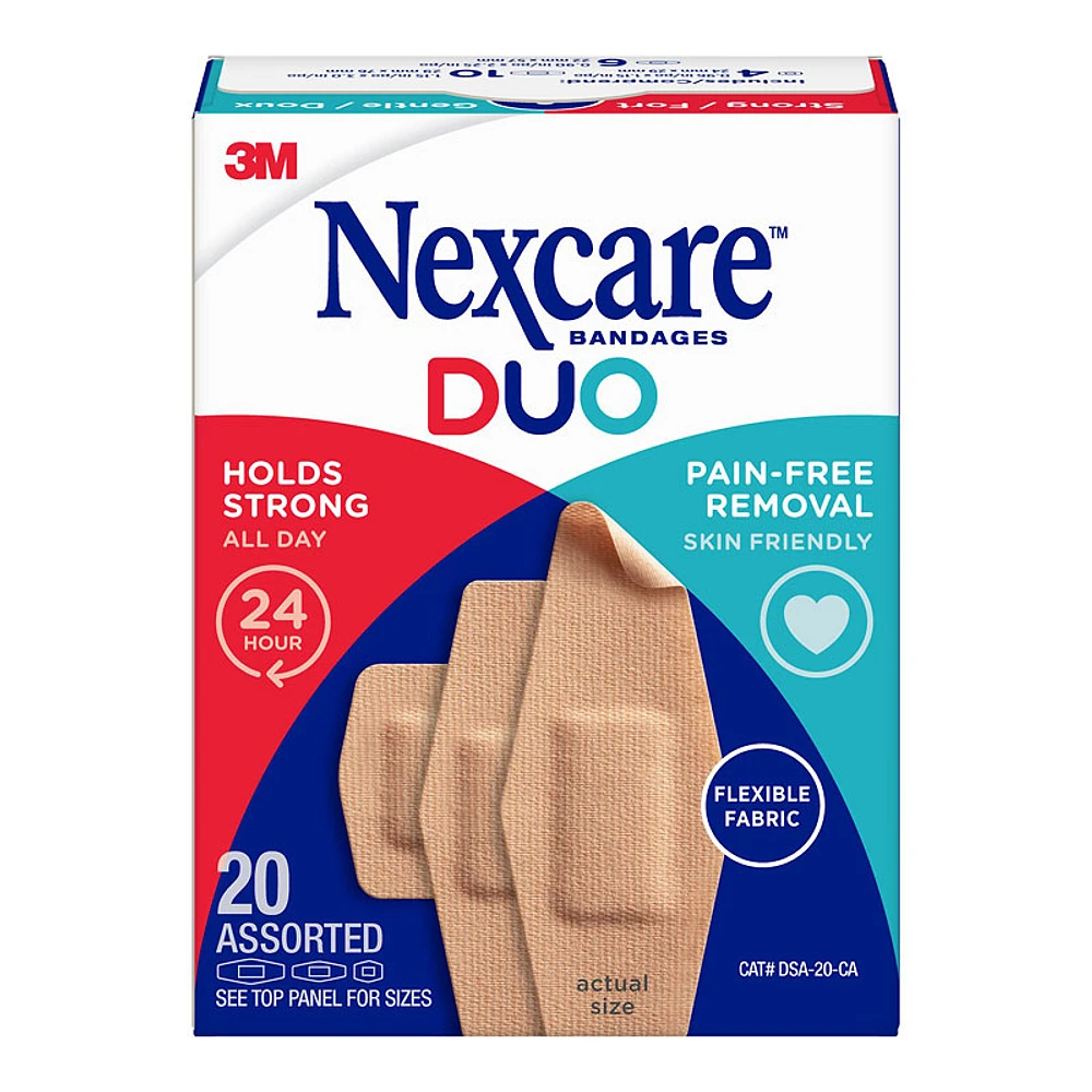 Nexcare Duo Bandages - Assorted Sizes - 20 piece