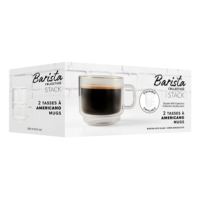 Barista Collection Stackable Americano Mugs Double Wall Set - 2 piece / 350ml