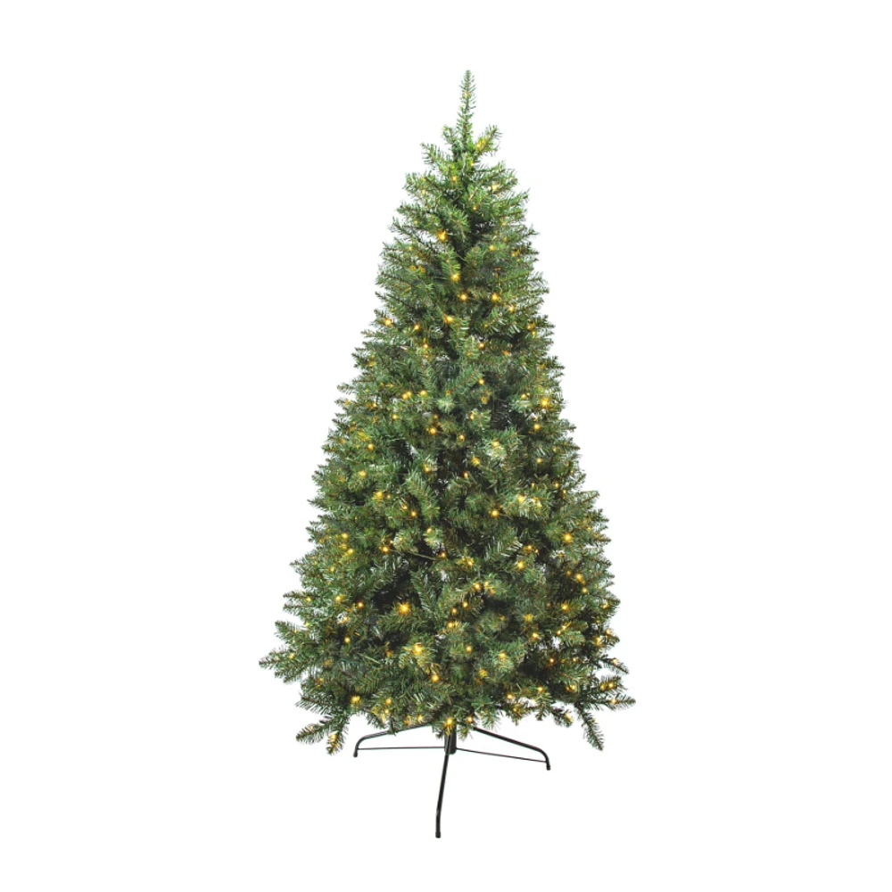 Danson Decor Artificial Christmas Tree with String Lights - 2.13m - Green